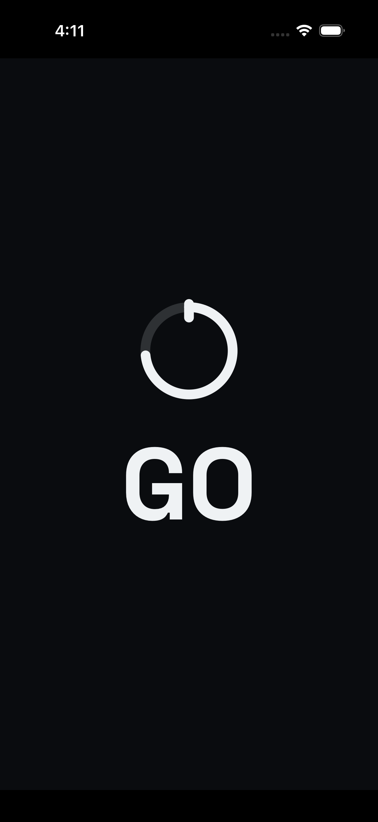 BackyardPace GO screen on iPhone at lap start