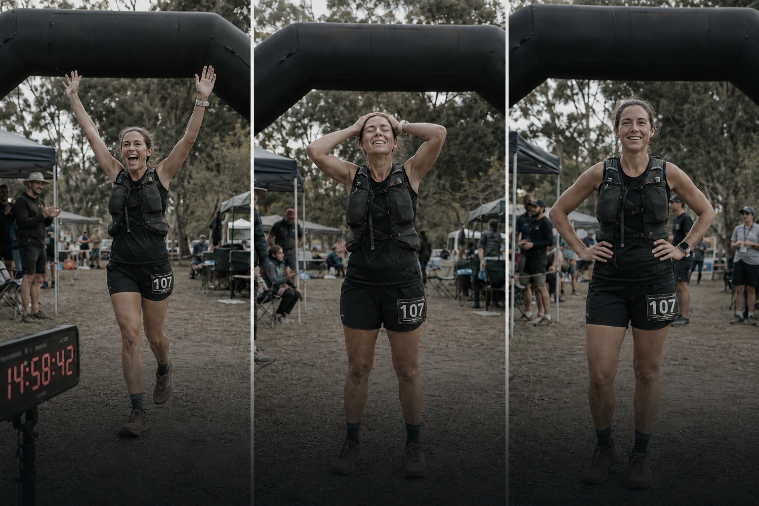 Runner finishing 15 hours of a Backyard Ultra