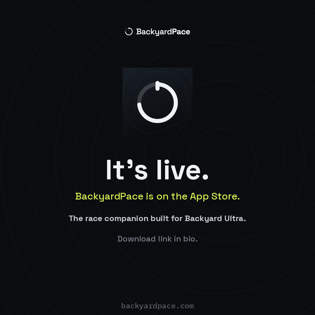 BackyardPace is live on the App Store