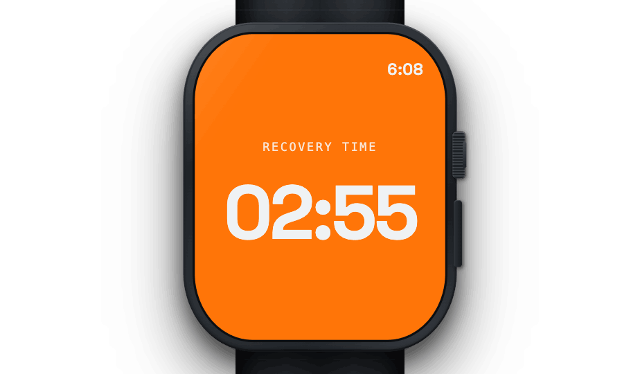 Apple Watch showing recovery countdown